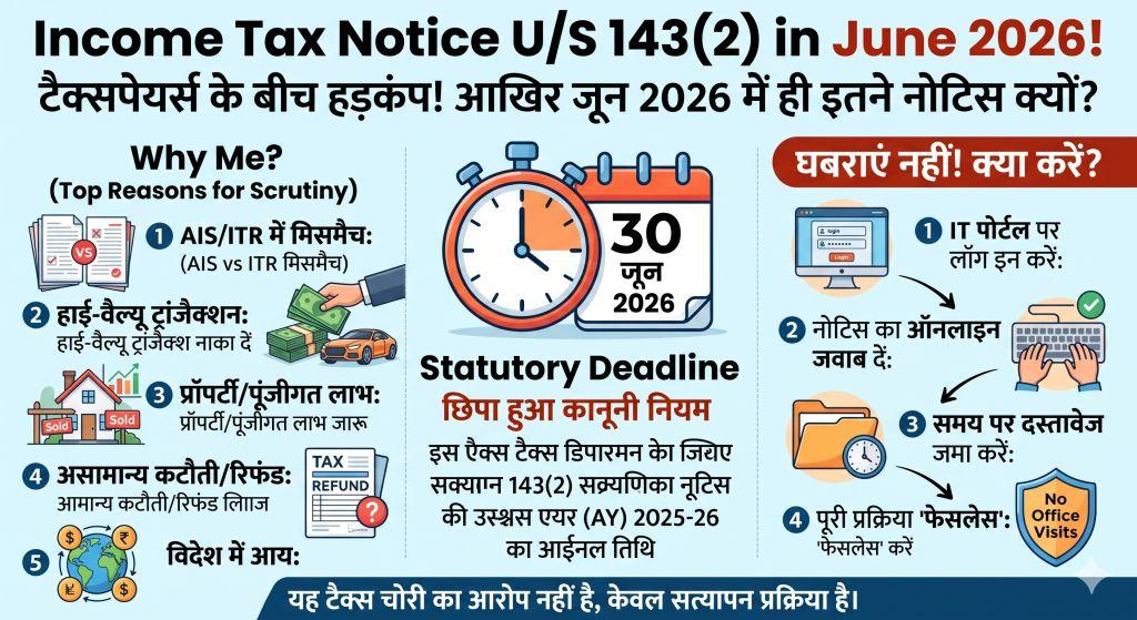 Income Tax Department का बड़ा एक्शन! हजारों करदाताओं को मिले Section 143(2) Notice.